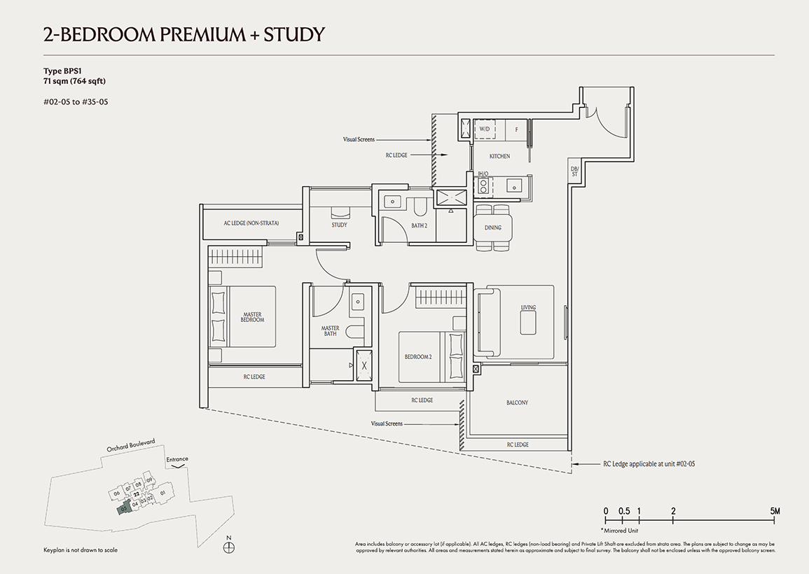 Upperhouse @ Orchard Boulevard 2 bed room premium & study room